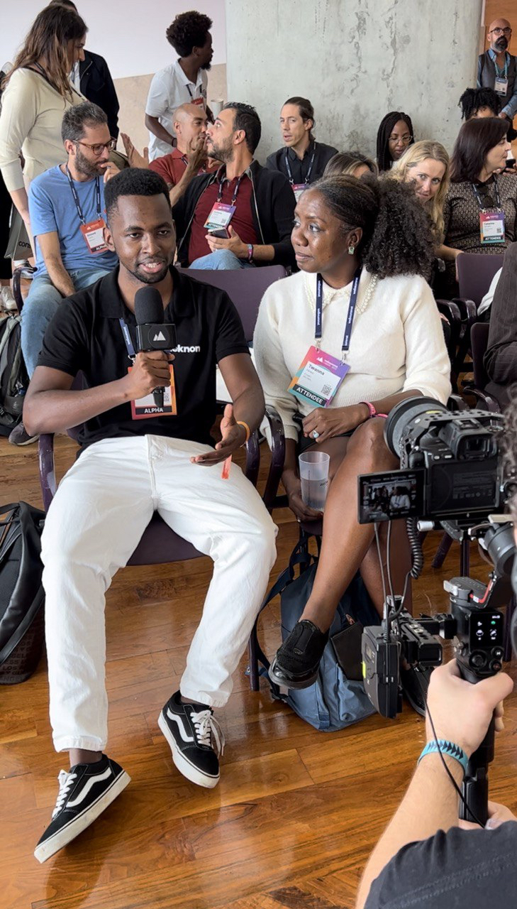 Dr. Dereck Mush in an on-camera interview at Web Summit