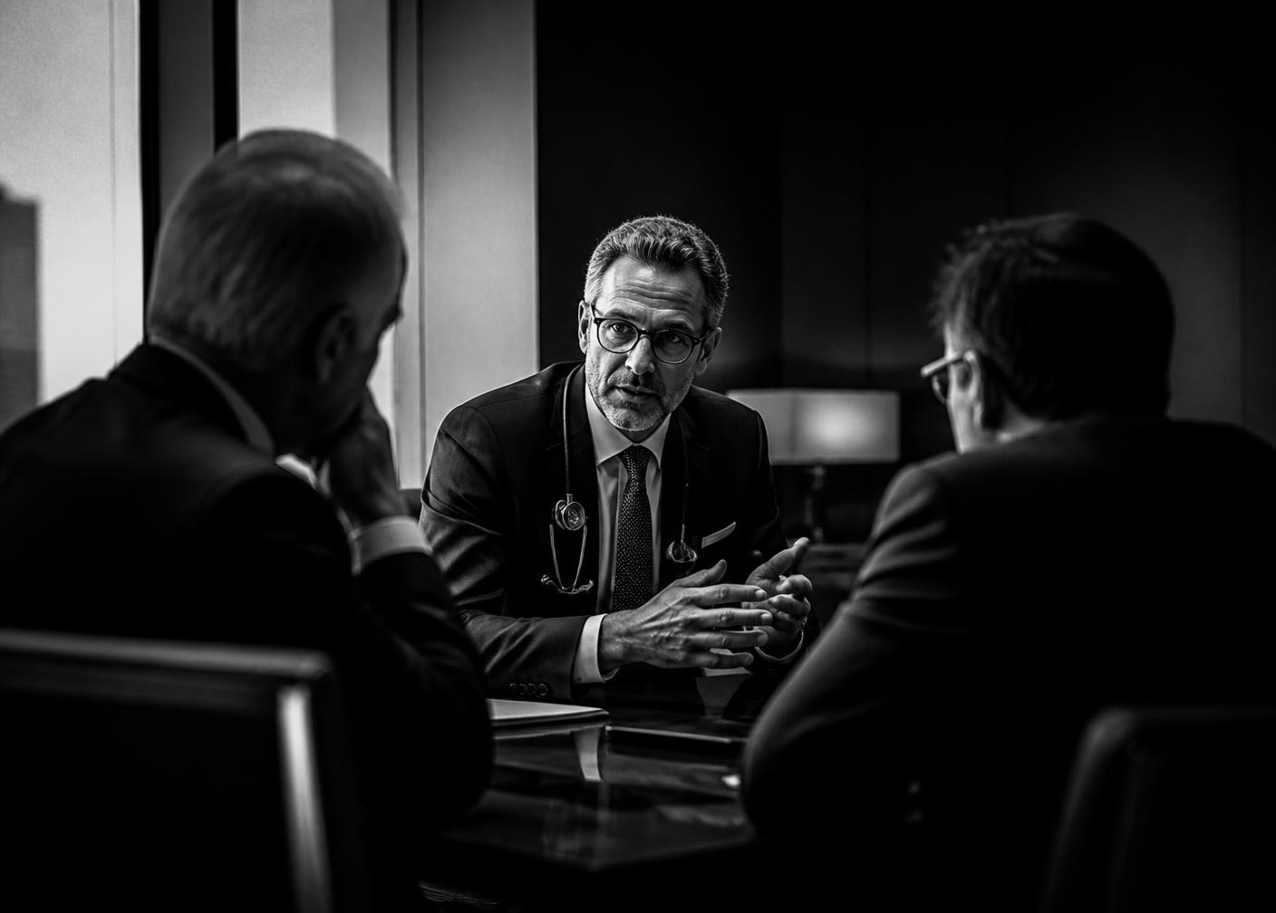 Physician advising executives